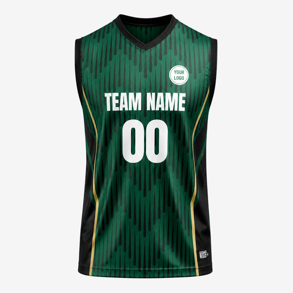 Emerald Strike – Personalized Basketball Jersey & Shorts